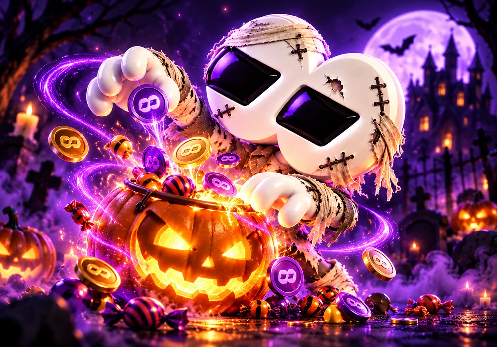 A pumpkin overflowing with Halloween candy
